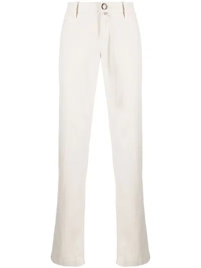Jacob Cohen Straight-leg Twill Trousers In 白色