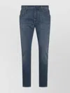 Jacob Cohen Straight Trousers With Belt Loops And Contrast Stitching In Blue