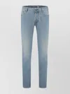 Jacob Cohen Straight Trousers With Five Pockets And Belt Loops In Blue