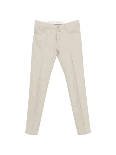 Jacob Cohen Straight-leg Wool Trousers In Neutral