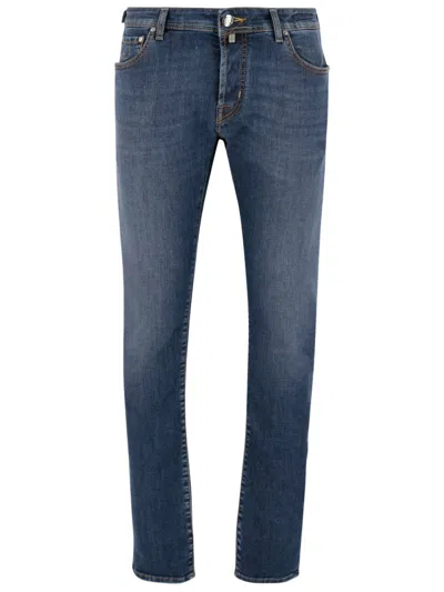 Jacob Cohen Stretch Cotton Blend Denim Jeans In Blue