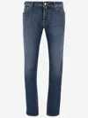 Jacob Cohen Stretch Cotton Blend Denim Jeans In Denim Scuro