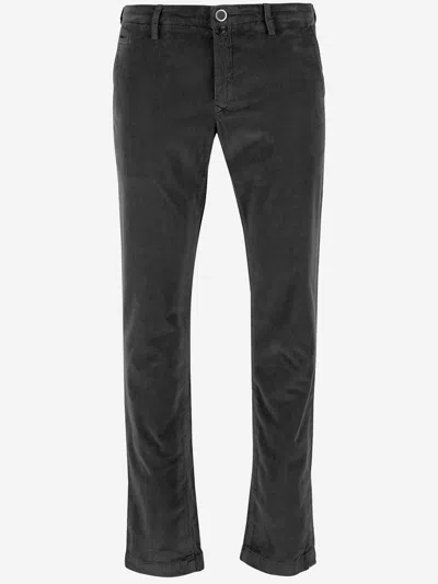 Jacob Cohen Stretch Cotton Blend Pants In Gray