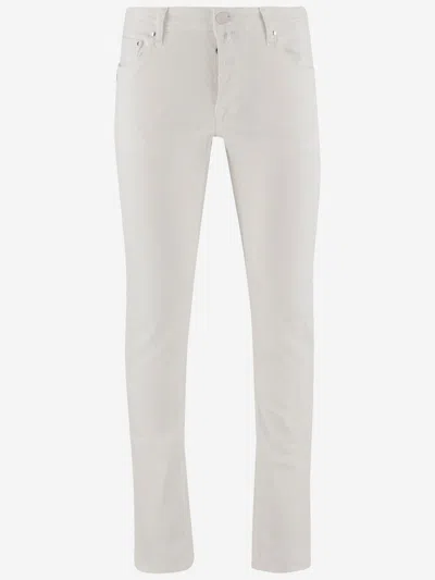 Jacob Cohen Stretch Cotton Blend Pants In White