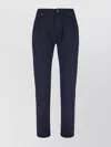 Jacob Cohen Stretch Cotton Blend Pants With Embroidered Detail In Blue
