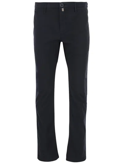 Jacob Cohen Stretch Cotton Blend Trousers In Black
