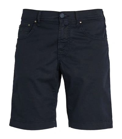 Jacob Cohen Stretch-cotton Chino Shorts In Navy