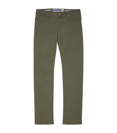 Jacob Cohen Stretch-cotton Nick Slim Chinos In Green
