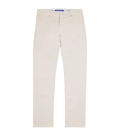 Jacob Cohen Stretch-cotton Nick Slim Chinos In White