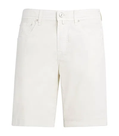 Jacob Cohen Stretch Cotton Nicolas Bermuda Shorts In White