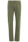Jacob Cohen Stretch Gabardine Trousers With Elegant Detailing In Green