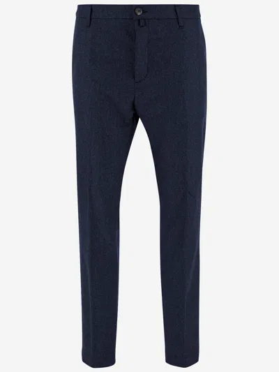 Jacob Cohen Stretch Wool Pants In Blue