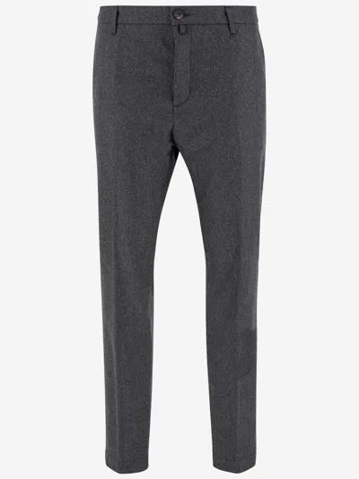 Jacob Cohen Stretch Wool Trousers In Gray