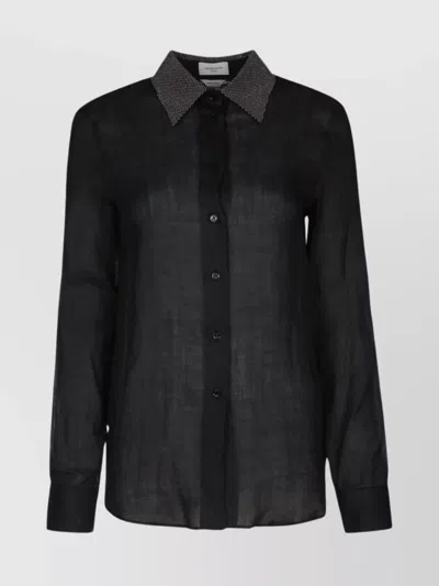 Jacob Cohen Studded Sheer Long Sleeve Shirt