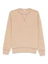 Jacob Cohen Textured Cotton Crew-neck Sweater In Neutral