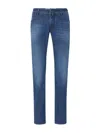 Jacob Cohen Super Slim Fit Dark Blue Jeans With Paisley-print Bandana
