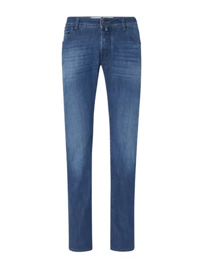 Jacob Cohen Super Slim Fit Dark Blue Jeans With Paisley-print Bandana
