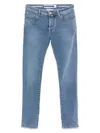 Jacob Cohen Slim Fit Denim Jeans With Belt Loops In Clear Blue
