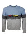 Jacob Cohen Color Block Crew Neck Sweater In Gray