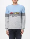 Jacob Cohen Color Block Crew Neck Sweater In Gray