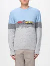 Jacob Cohen Color Block Crew Neck Sweater In Blue