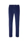 Jacob Cohen Tailored Dark Blue Trousers With Subtle Corduroy Texture In Blue