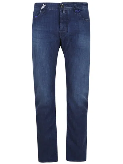 Jacob Cohen Tailored Fit Denim Jeans With Classic Five-pocket Design In Blue