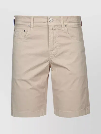 Jacob Cohen Tailored Shorts With Pockets And Belt Loops In Beige