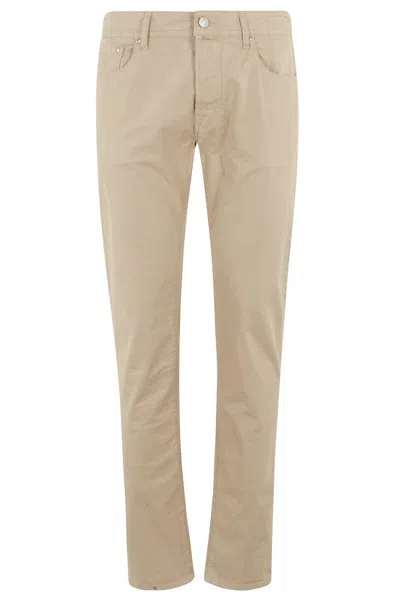 Jacob Cohen Tapered Beige Gabardine Stretch Pants