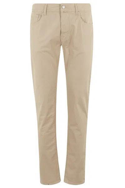 JACOB COHEN JACOB COHEN TAPERED BEIGE GABARDINE STRETCH PANTS