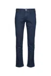 Jacob Cohen Trousers With Belt Loops And Pockets In Blue
