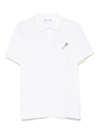 Jacob Cohen Tennis-embroidered Polo Shirt In White