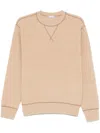Jacob Cohen Textured Cotton Crew-neck Sweater In Neutral