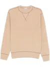 Jacob Cohen Textured Cotton Crew-neck Sweater In Neutral