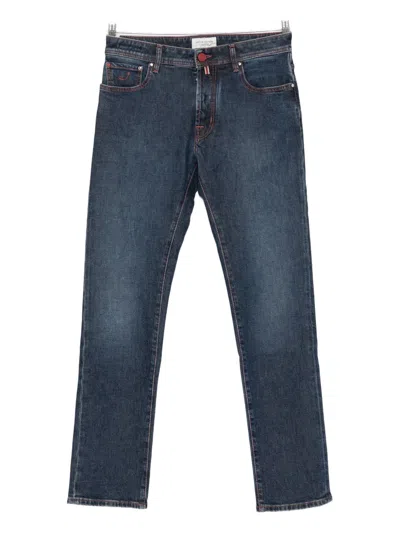 Jacob Cohen Topstitch Jeans In Blue