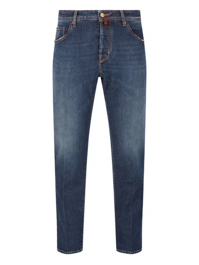 Jacob Cohen Topstitched Jeans In Blue