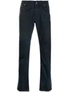 Jacob Cohen Embroidered-logo Straight-leg Jeans In Blue