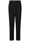 Jacob Cohen Straight-leg Black Trousers With Drawstring Waist In Black