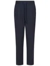 Jacob Cohen Navy Blue Straight-leg Trousers With Drawstring Waist In Blue