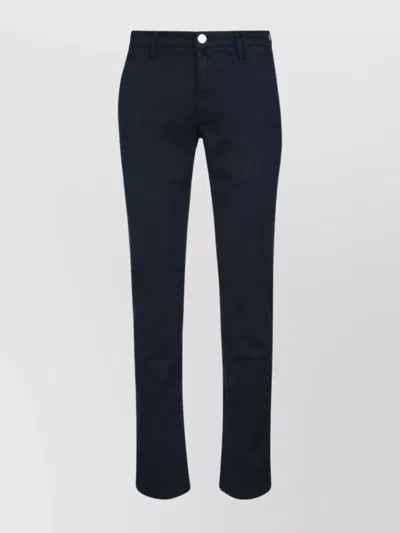 Jacob Cohen Trousers Back Pockets Belt Loops Side Pockets In Navy