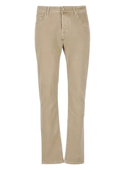 Jacob Cohen Nick Low-rise Slim-fit Jeans In Beige