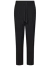 Jacob Cohen Straight-leg Black Trousers With Drawstring Waist In Black