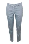 Jacob Cohen Slim Regular Fit Navy Trousers In Soft Stretch Cotton Herringbone Pattern With America Pockets Chino In Blue