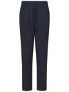 Jacob Cohen Linen Trousers With Adjustable Drawstring In Blue