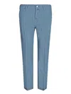 Jacob Cohen Avio Blue Cotton Chamb Pants In Blue