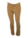 Jacob Cohen Bard J688 Trousers In Luxury Edition In Soft Rock Corduroy With 5 Pockets With Closure Buttons And S In Brown