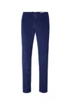 Jacob Cohen Tailored Dark Blue Trousers With Subtle Corduroy Texture In Dark Blue