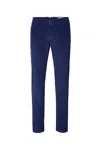 Jacob Cohen Tailored Dark Blue Trousers With Subtle Corduroy Texture In Dark Blue