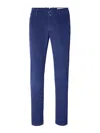 Jacob Cohen Tailored Dark Blue Trousers With Subtle Corduroy Texture In Dark Blue