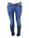 Jacob Cohen Nick Slim J622 Luxury Edition Denim Trousers In Soft Stretch Denim With 5 Pockets With Closure Butto In Navy
